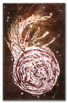 "Meteor"  - Schlagmetall Kupfer auf vergossenem Naturstein, Leinwand mit Juteleinen bezogen - 80x120 cm