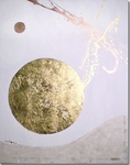 "Metallica I" - Schlagmetall Gold, Quarzsand auf Leinwand - 80x100 cm