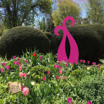 Stilisierte Flamingos, 140 cm, davon ca. 20 cm zum Stecken
