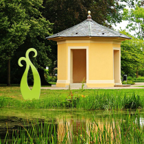 Stilisierte Flamingos, 140 cm, davon ca. 20 cm zum Stecken